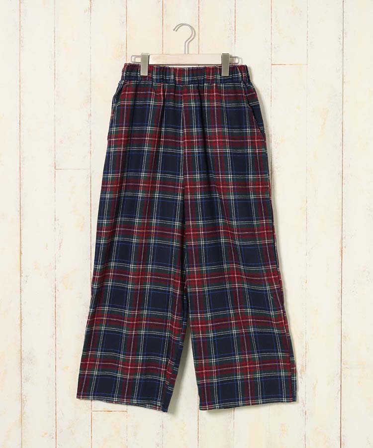 ネルチェック柄イージーパンツ