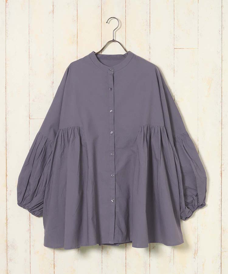 ポプリンバックティアードブラウス