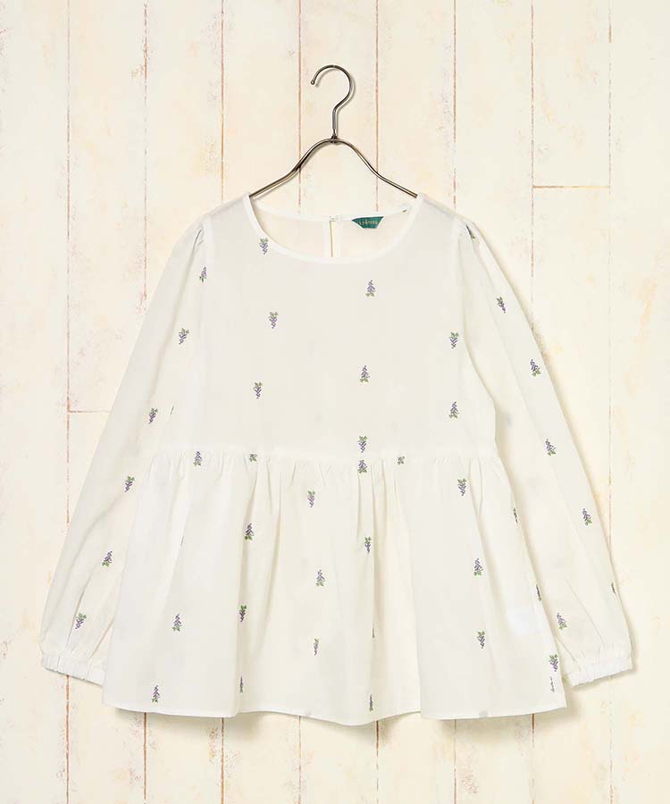 le petale刺繍ペプラムブラウス