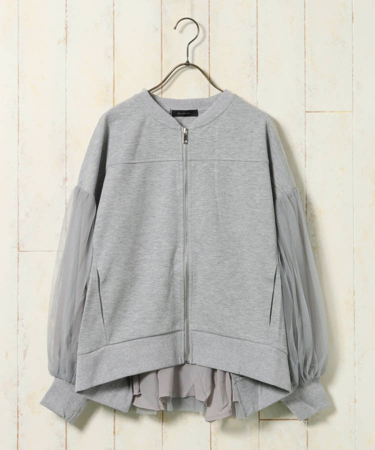 ≪SALE≫【WEB限定】ポンチ×チュールプリーツブルゾン