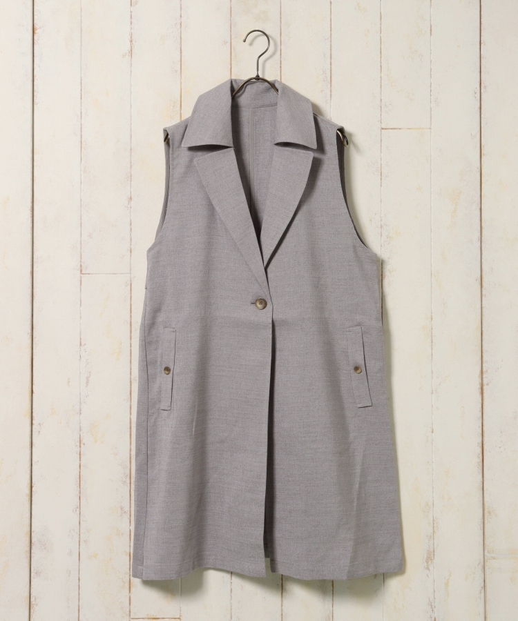 ≪SALE≫【WEB限定】リネンライクスリーブレスジャケット