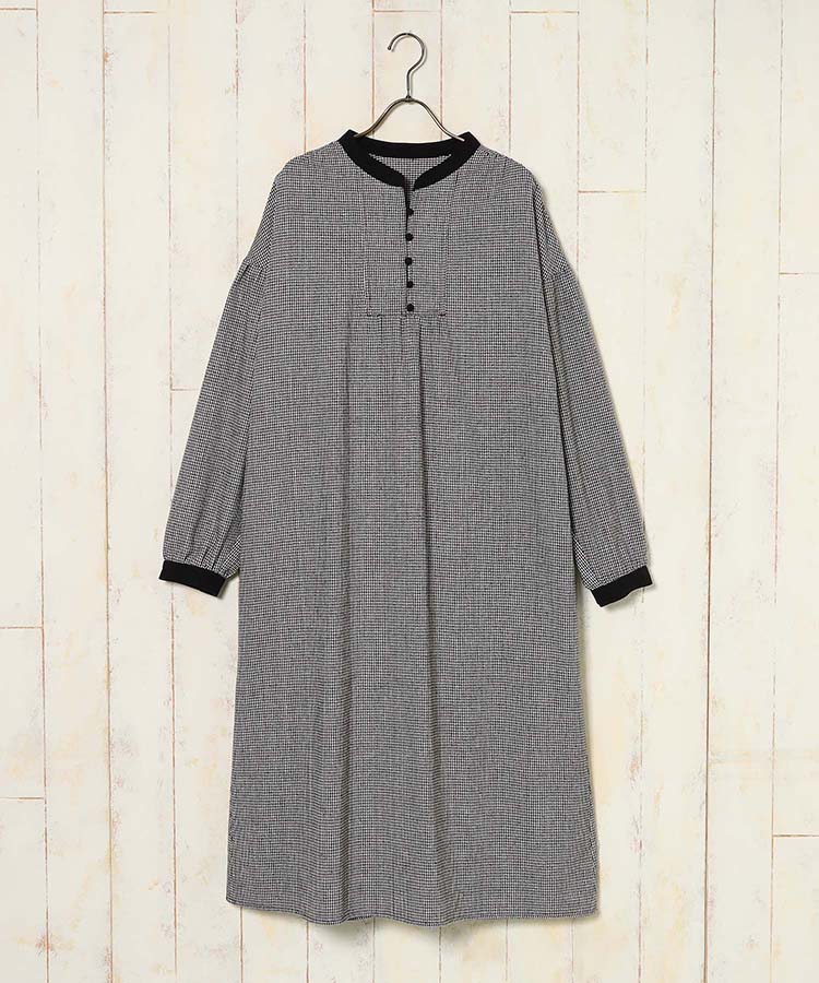 カフタンチェックワンピース