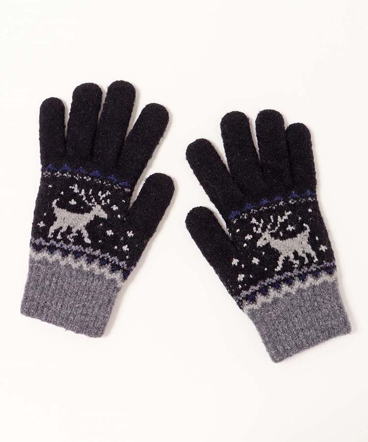 裏起毛トナカイニットグローブL
