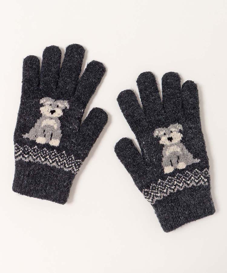 裏起毛シュナウザーニットグローブ
