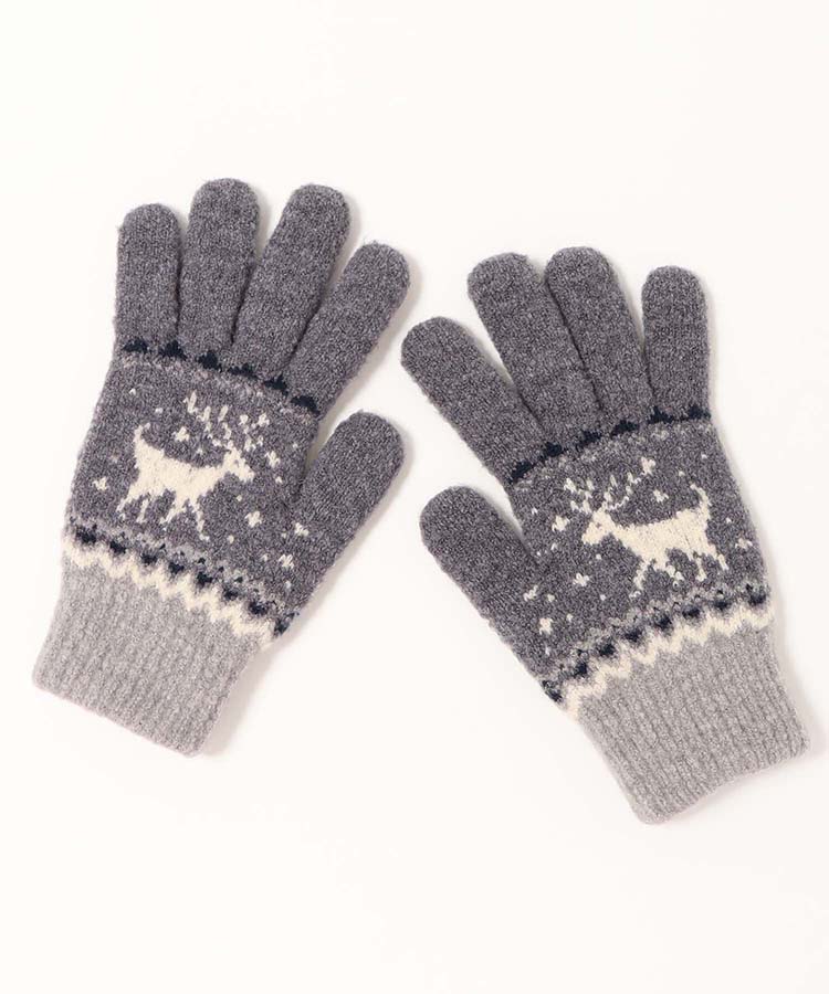 裏起毛トナカイニットグローブ