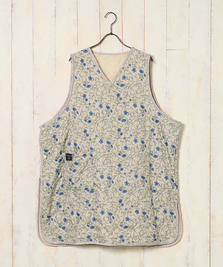 ボアキルトフラワーエプロン