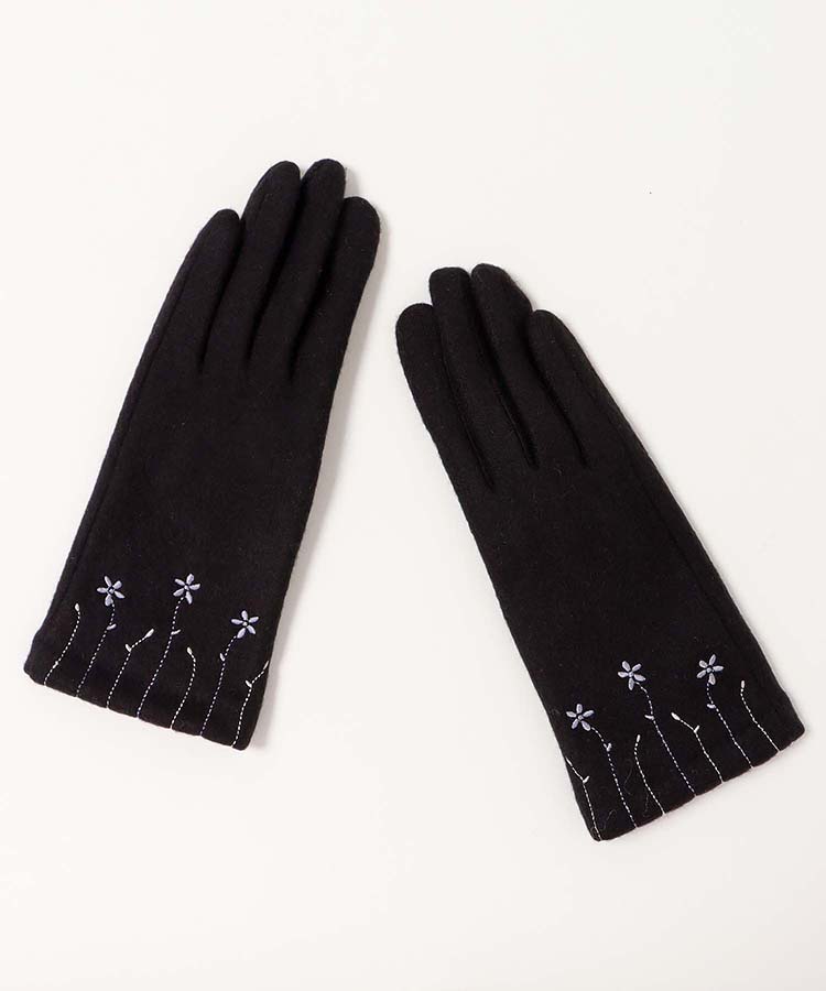 指フードフラワー刺繍グローブ