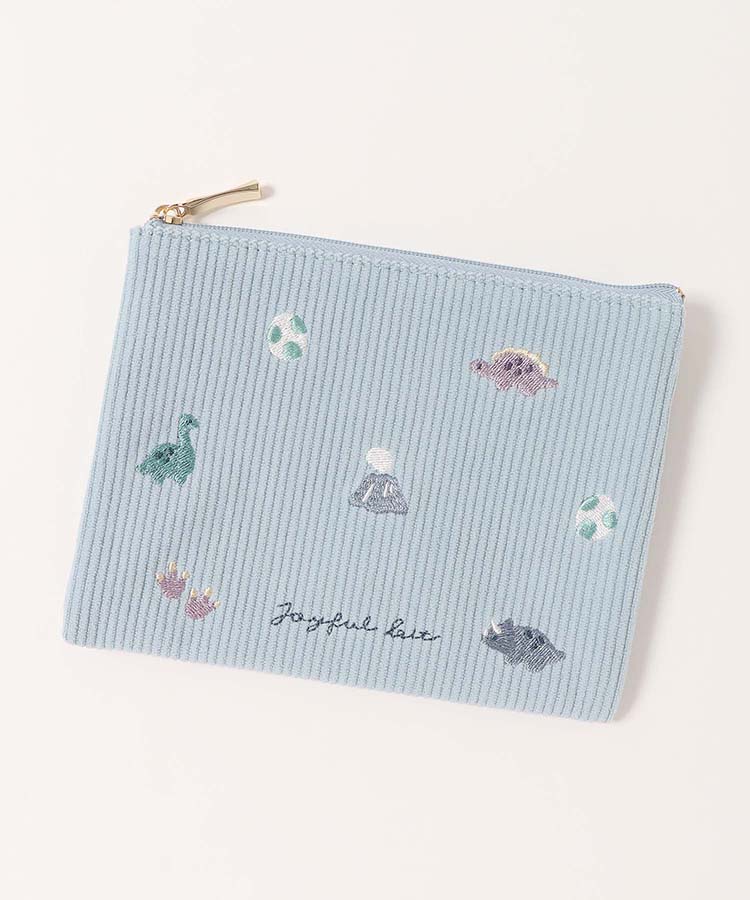 ジョイフルビットコーデュロイフラットポーチ