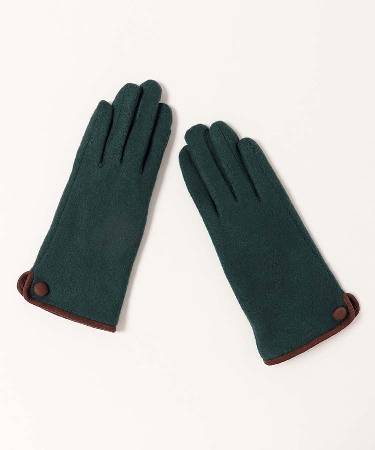 ボタンバイカラー指フードグローブ