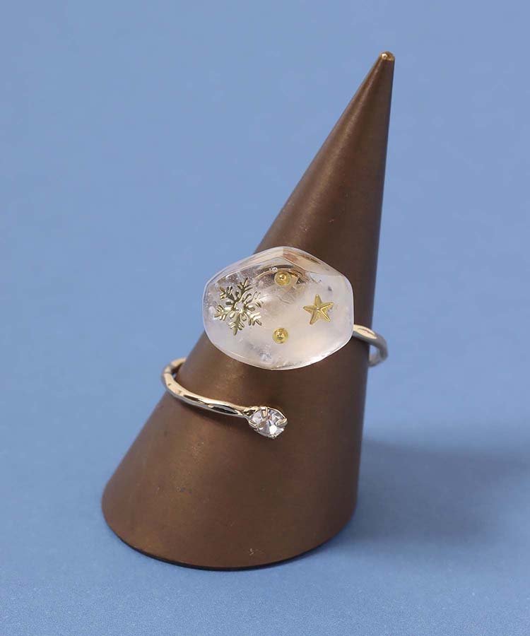 スノーフレーク封入リング