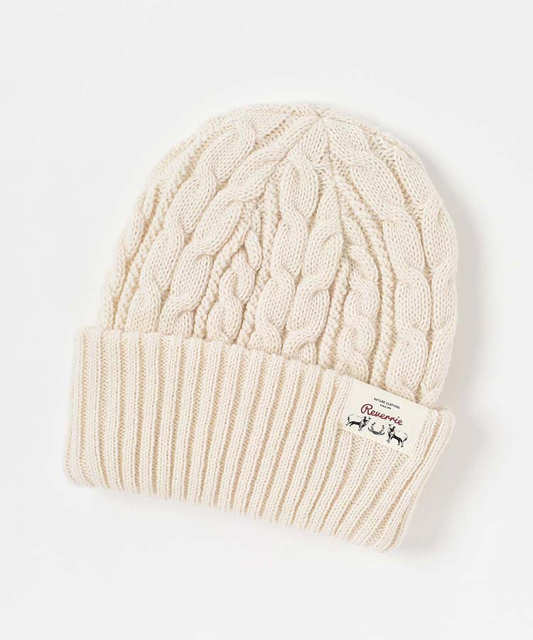 リバーシブル2WAYリブ＆ケーブルニット帽