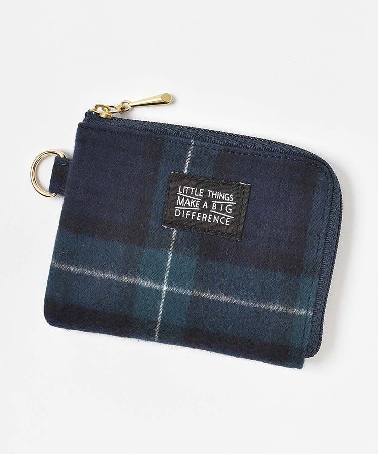 起毛チェック柄コインパス