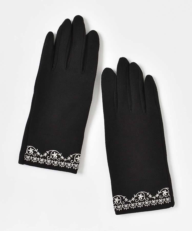 指フードレース刺繍グローブ
