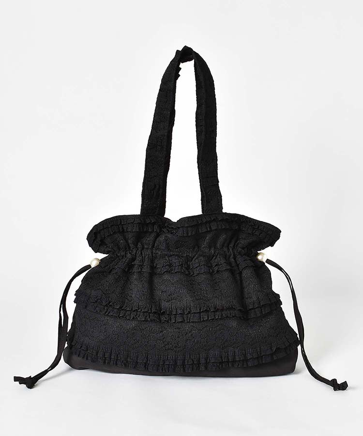 レース巾着トート