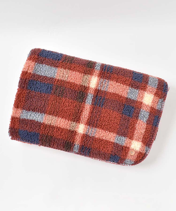 ボアチェックブランケット