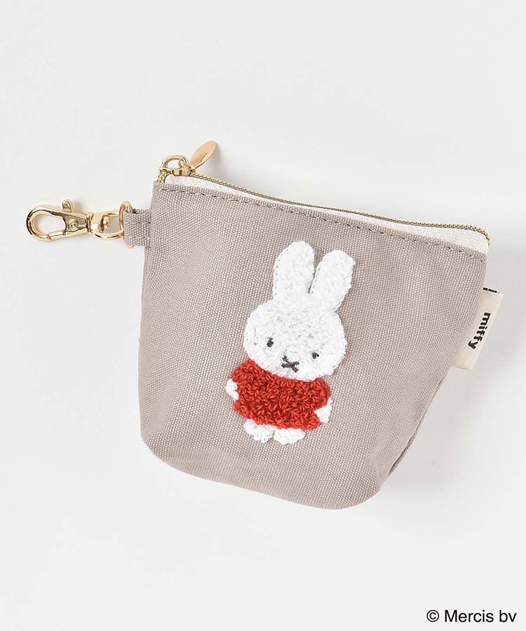 miffyスプリングサガラ刺繍ミニ台形ポーチ