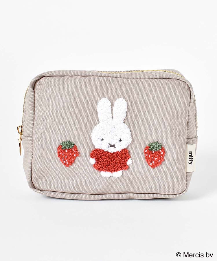 miffyスプリングサガラ刺繍スクエアポーチ