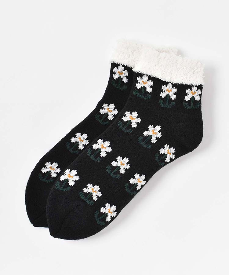 フラワー内ボアルームソックス