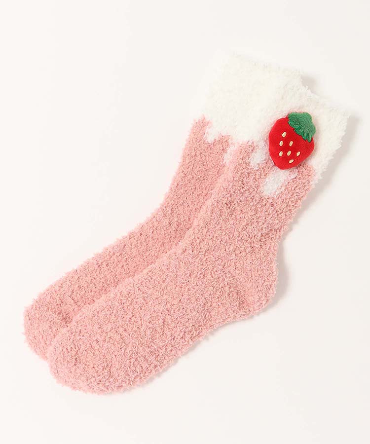 いちごマスコットつきルームソックス