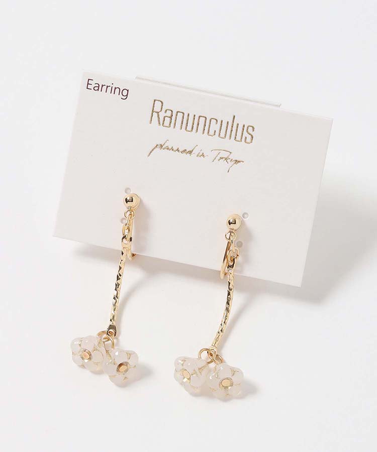 ゆらゆらフラワーチェコガラスイヤリング