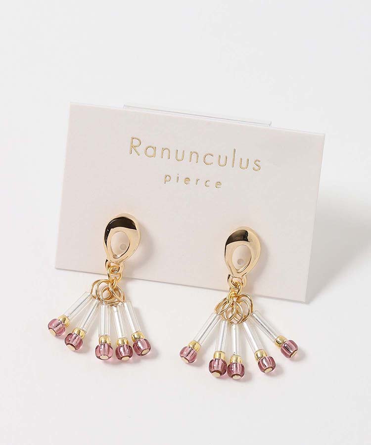 竹ビーズチェコガラスピアス