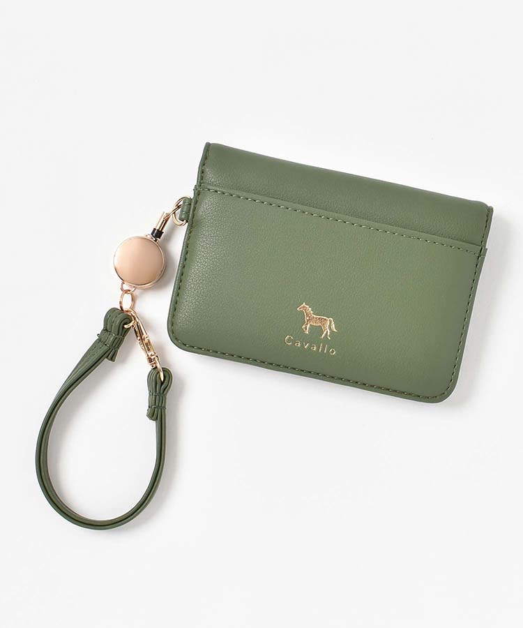 cavalloリール付2つ折りパスケース