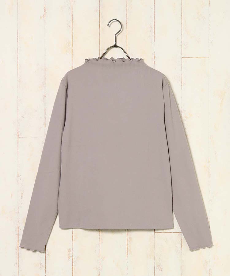 起毛リブプチハイネックロンT