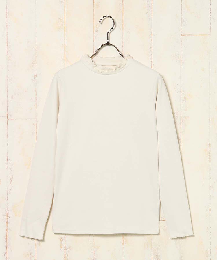 起毛リブWハイネックロンT