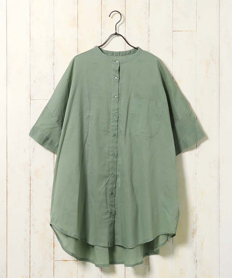 切替ギャザーブラウス