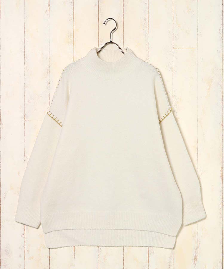 天竺配色ハンドステッチプルオーバー