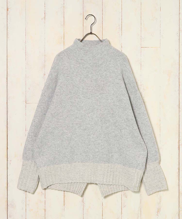 ≪SALE≫MIX配色ストレッチニットプルオーバー