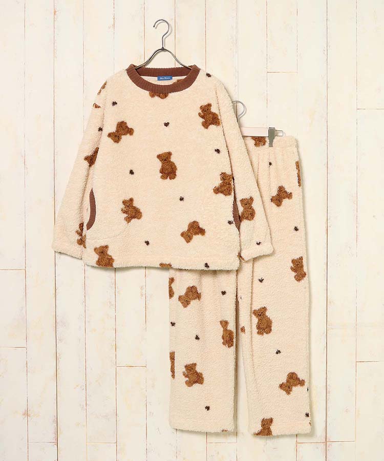 総柄ボアルームウェア上下セット