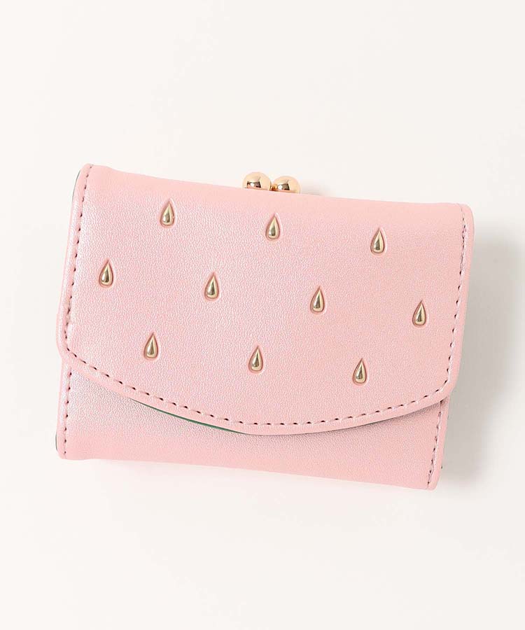 いちごがま口折財布