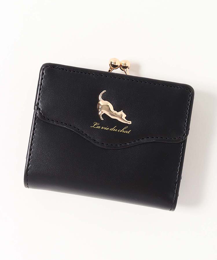 のびねこ二つ折りがま口財布