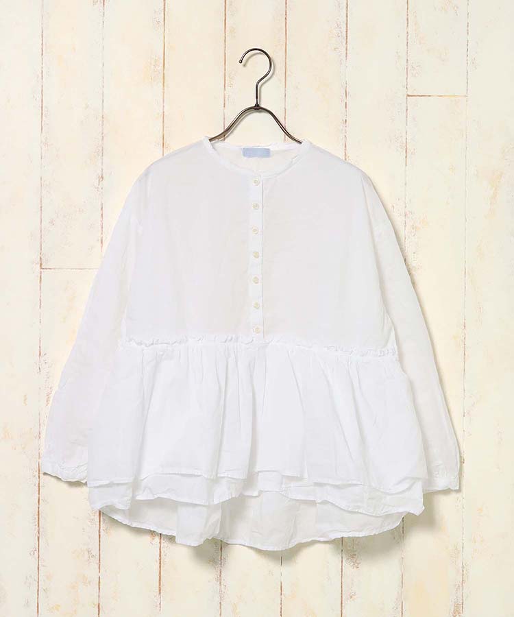 コットンリネンブラウス