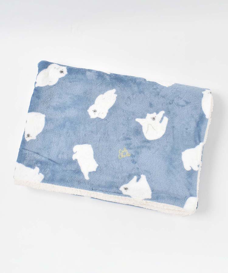 ボア付プリントブランケット