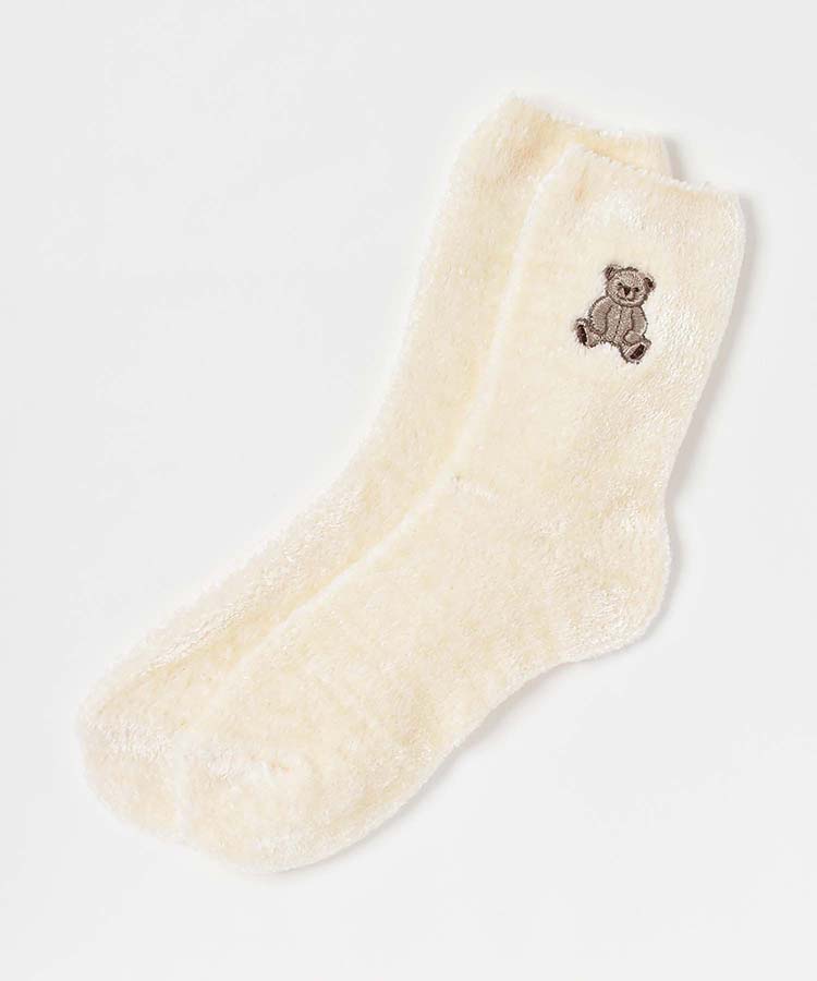 モールヤーンアニマル刺繍ソックス