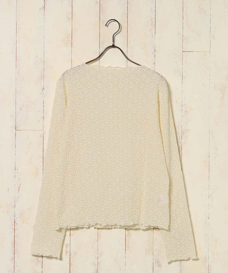 レースボトルネックロンT