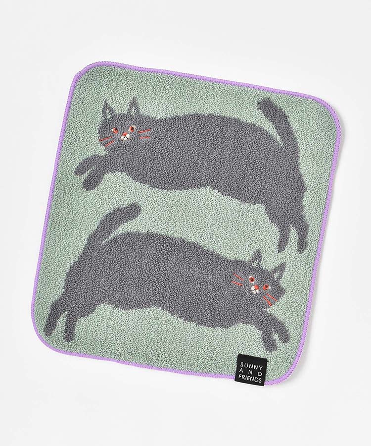 キャットパイルジャガードハンカチ