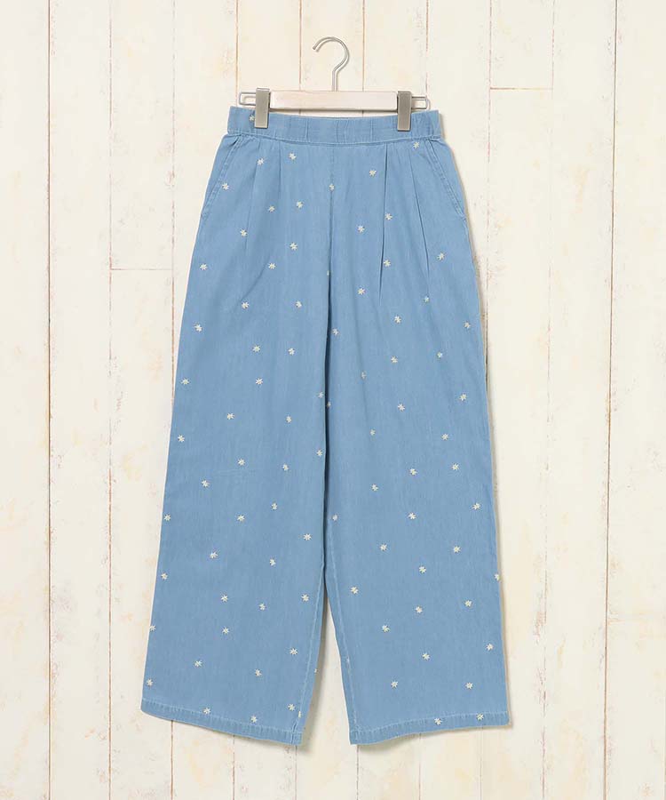 フラワー刺繍パンツ