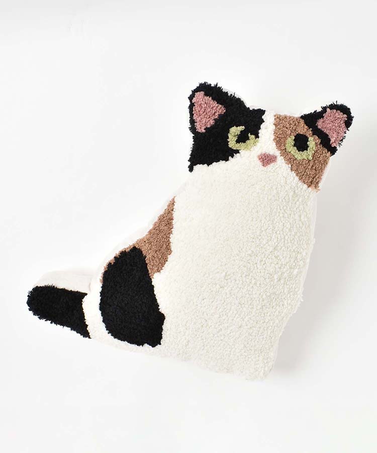 ねこもふもふダイカットクッション