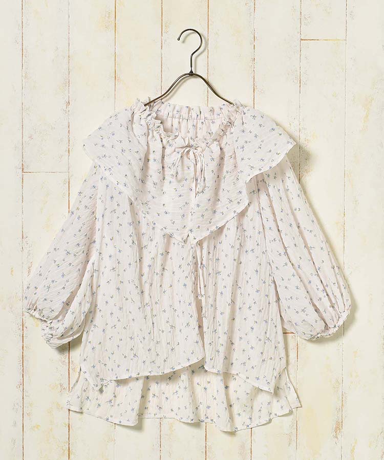 プチフラワーフリルブラウス