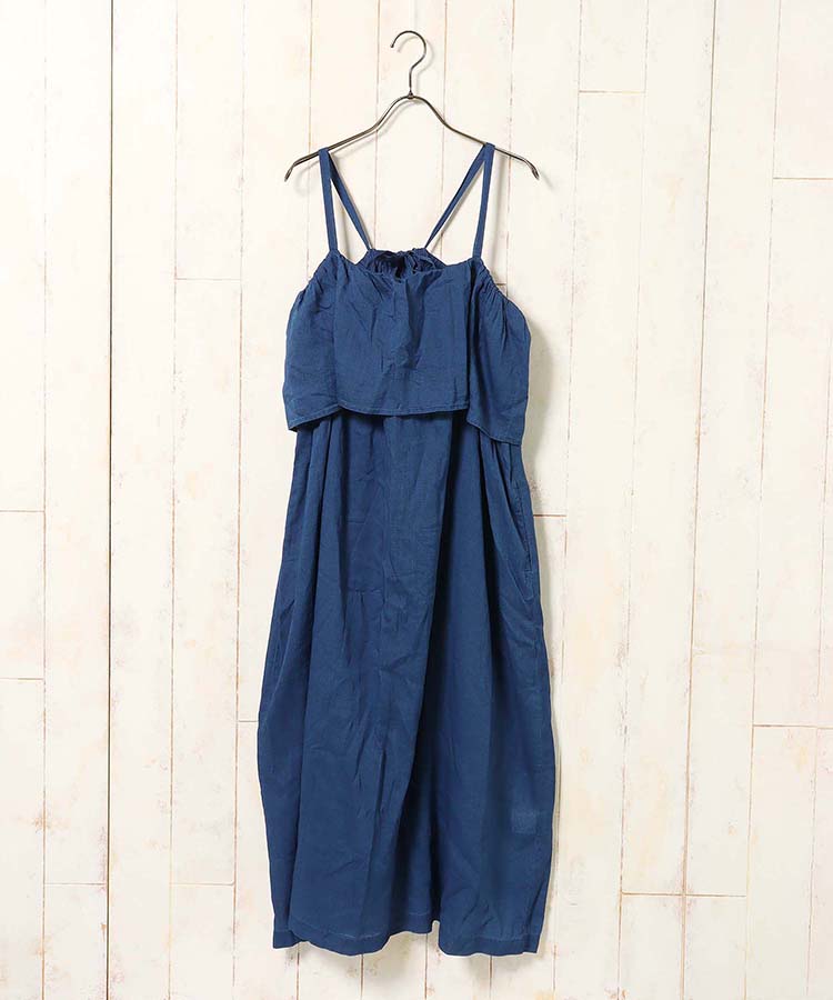 コットンガーゼデニムキャミワンピース