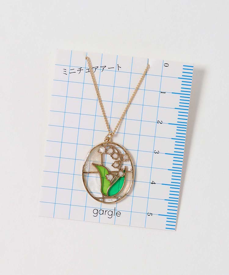 フラワーステンドグラスネックレス