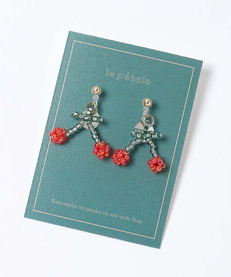 lepetaleフルーツビーズノンホールイヤリング