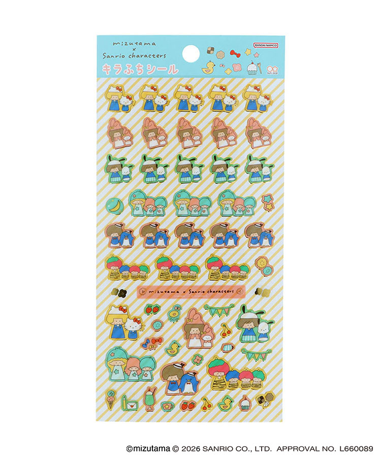 mizutama×Sanrio charactersキラふちシール | Bleu Bleuet（ブルー