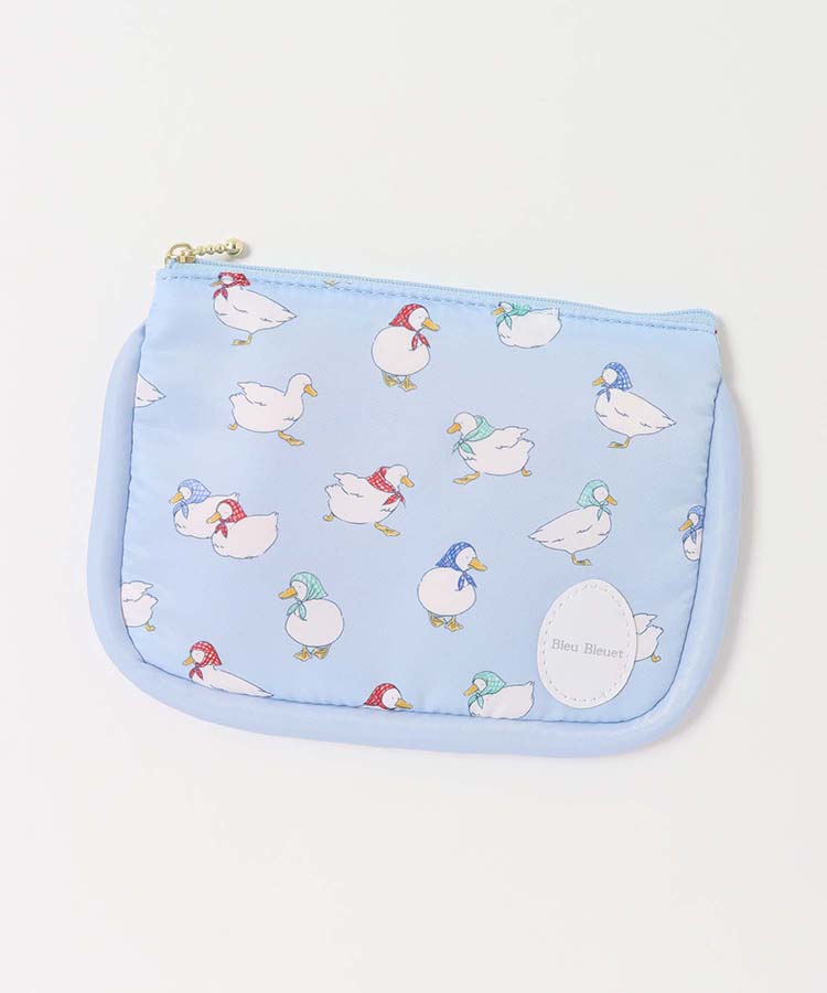 おさんぽダックサテンフラットポーチ