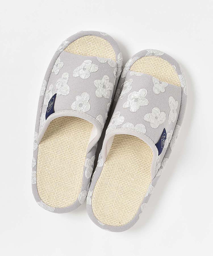 花柄麻スリッパ