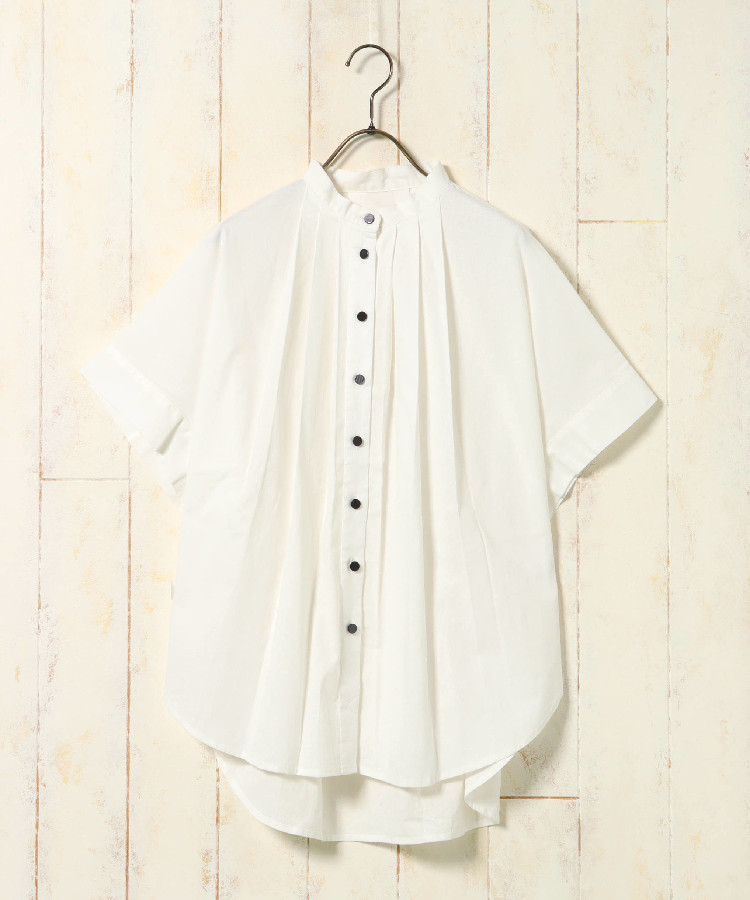 ≪SALE≫ノーカラータックブラウス