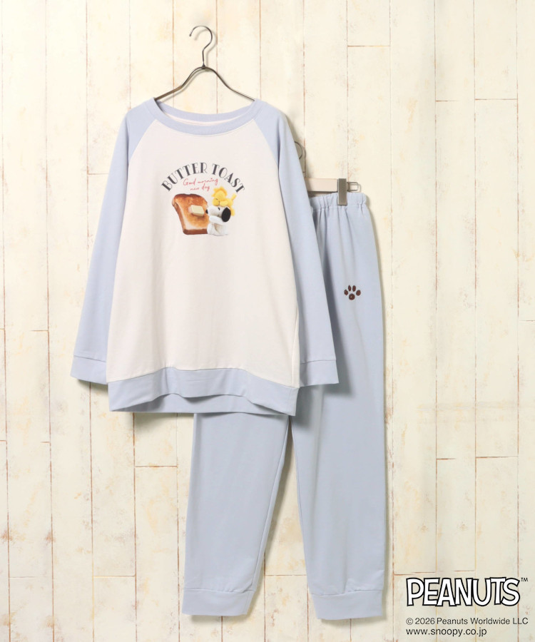 スヌーピー フォトミニ裏毛ルームウェア上下セット